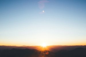 Golden hour over a mountain range