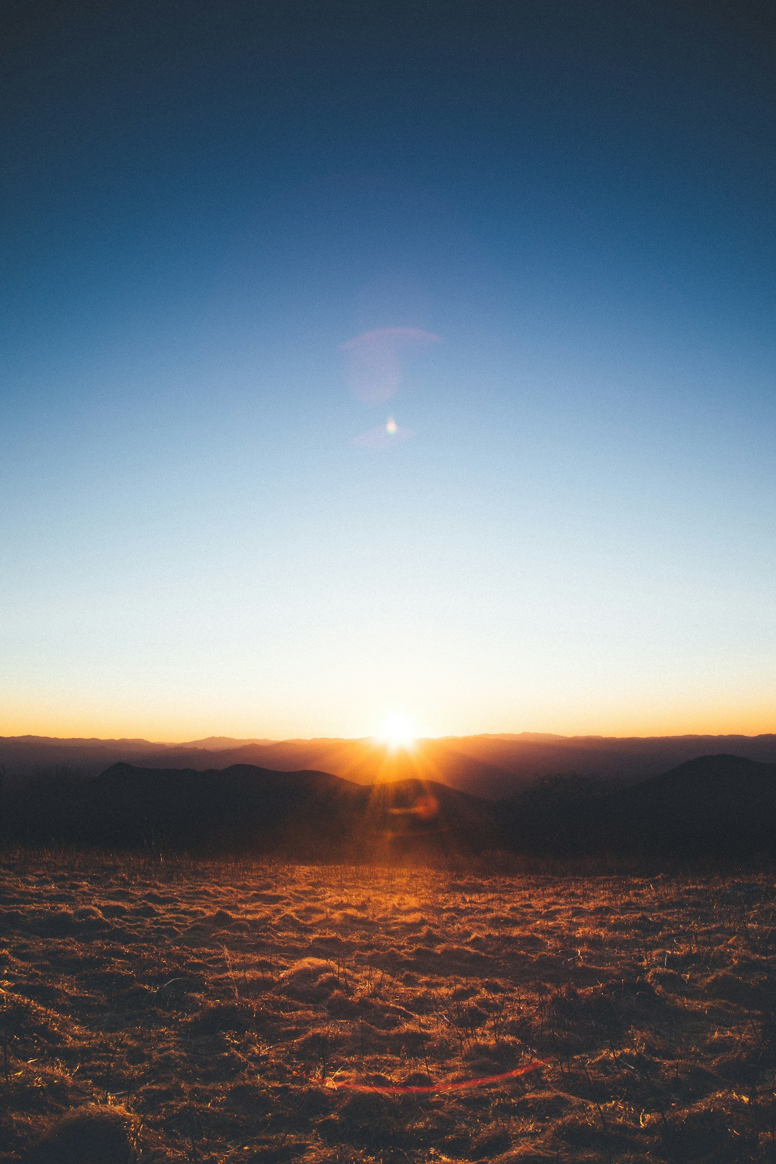 Golden hour over a mountain range