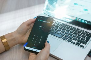 Phone and laptop login scene