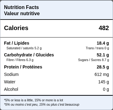A logged meal showing 482 calories with full macro and micronutrient breakdown
